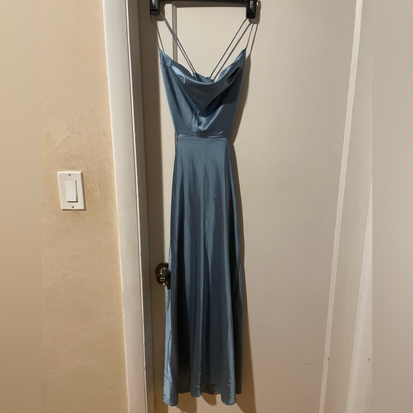 SOLD Satin Dress NWT Blue XS Runaway The Label - Picture 6 of 11